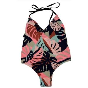 Victoria's Secret Pink Monstera one piece bathing suit Small